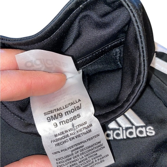 Adidas Baby Clothes Black White Classic Stripe Track Jacket light Baby Jacket - Picture 4 of 10